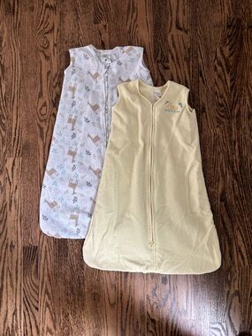 Bundle Halo Yellow Sleeveless Sleep Sack & White Deer Print Wearable Blanket